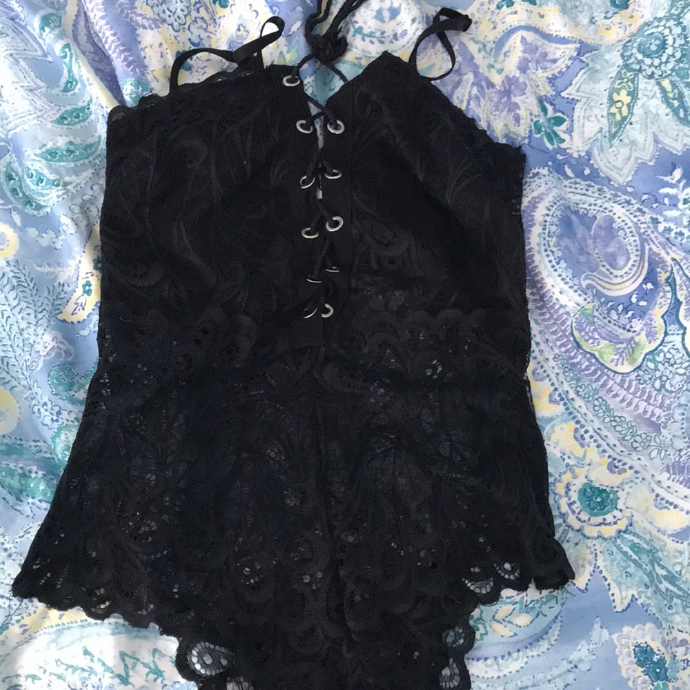 black lace bodysuit